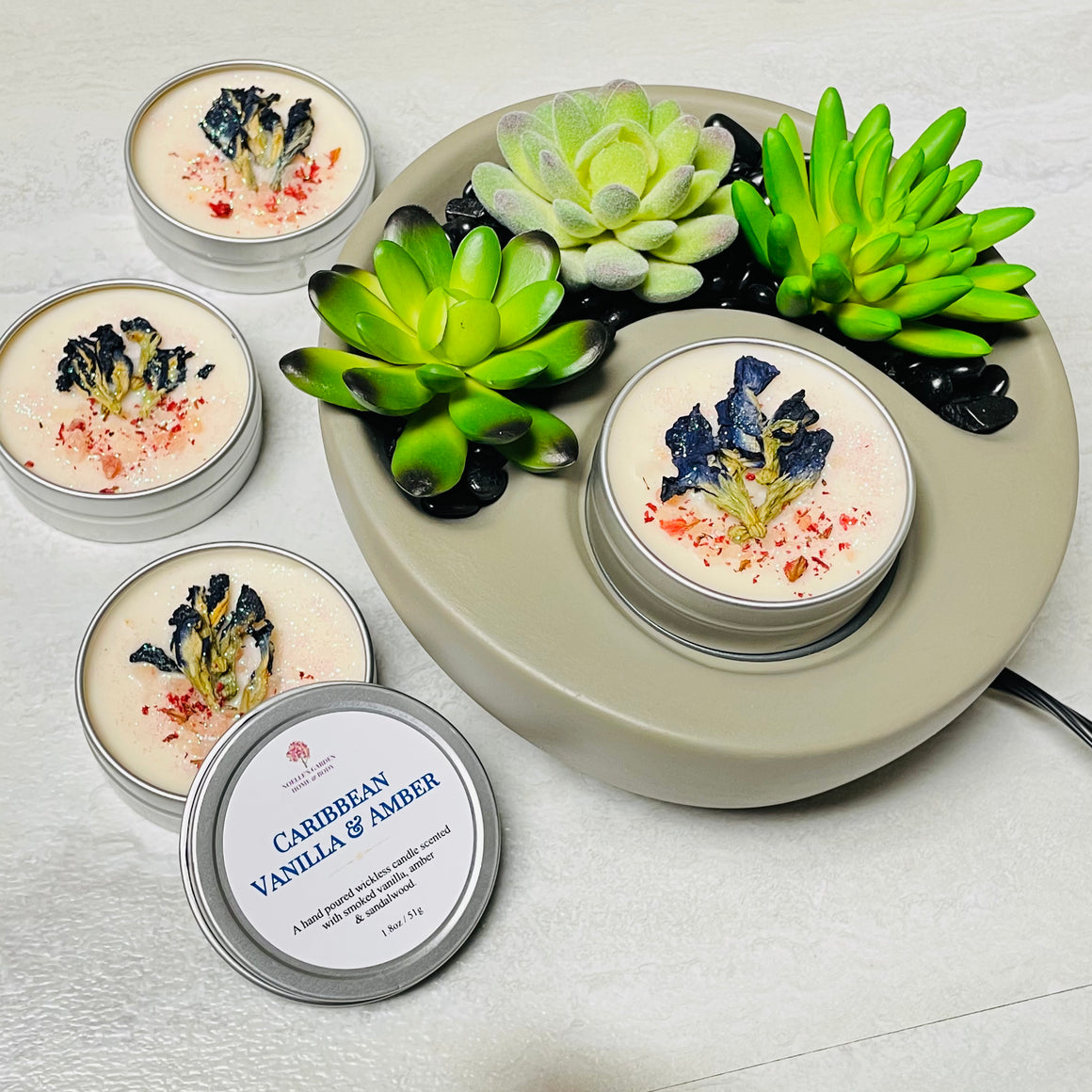 Caribbean Vanilla & Amber Wickless Candle